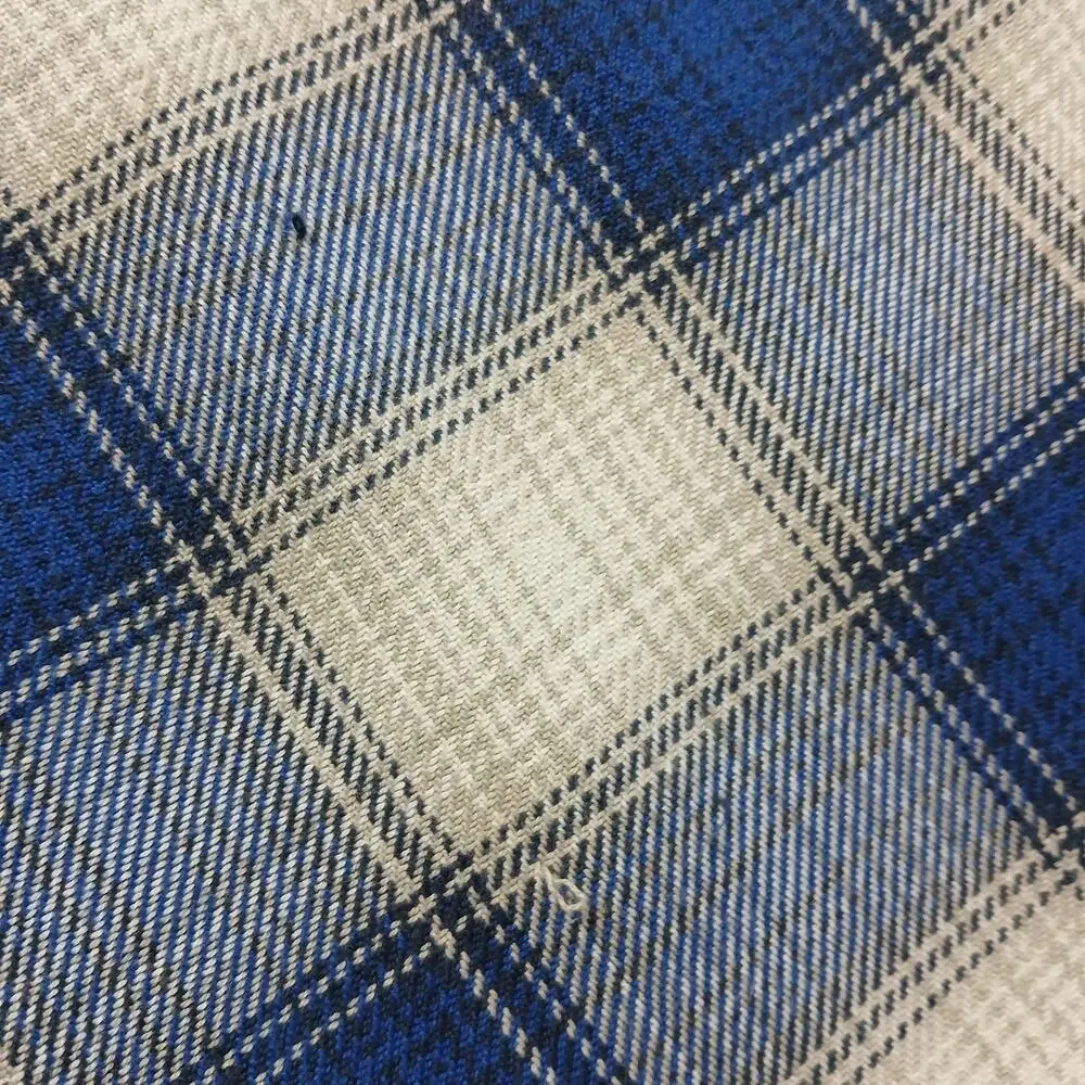 Columbia fleece-lined flannel shirt jacket mens M repaired blue white plaid